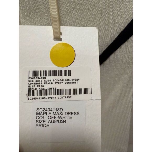 Significant Other Maple Ribbed Knit Maxi Dress In Ivory Contras Size 4 NWT - Picture 6 of 6
